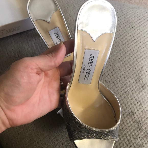 Silver glitter Jimmy Choo heels - Picture 6 of 7